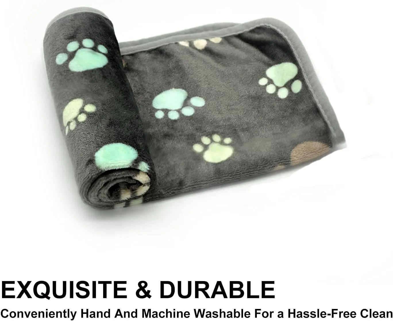 1 Pack 3 Puppy Blankets Super Soft Warm Sleep Mat Grey PAW Print Blanket Fleece Pet Blanket Dog Blankets for Small Dogs Puppy Dogs Fluffy Cats,Medium(29"x20")