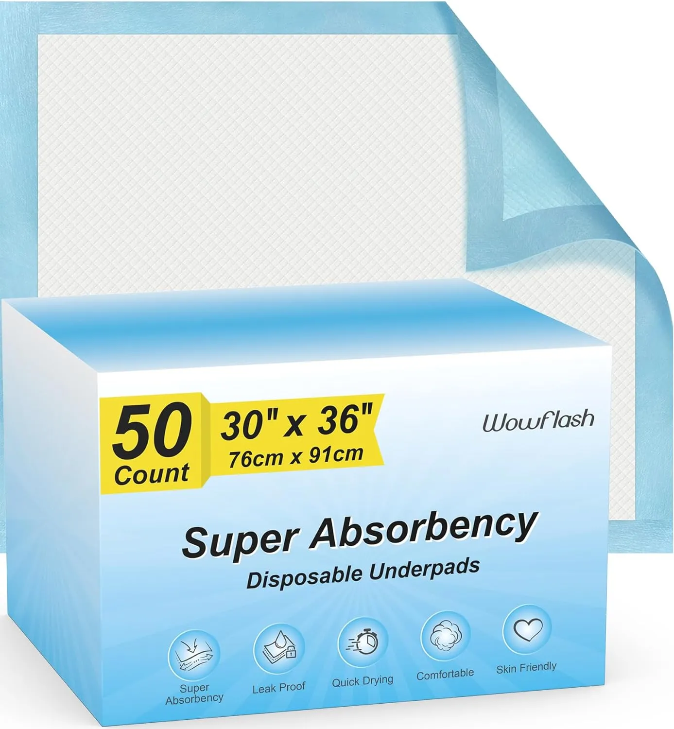 100 Count 22” x 22” Super Absorbency Disposable Underpads, Leakproof Quick Drying Disposable Pads for Baby, Puppy and Adults, Puppy Pads, Cat Pee Pads for Dogs, Potty Puppy Training Pads