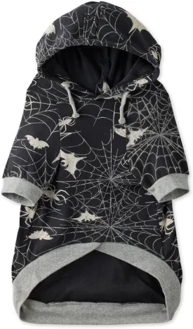100% Organic Cotton Rocky - The Comfy Dog Hoodie Pet Coat for Small, Medium and Large Dogs, Batty Black, Large