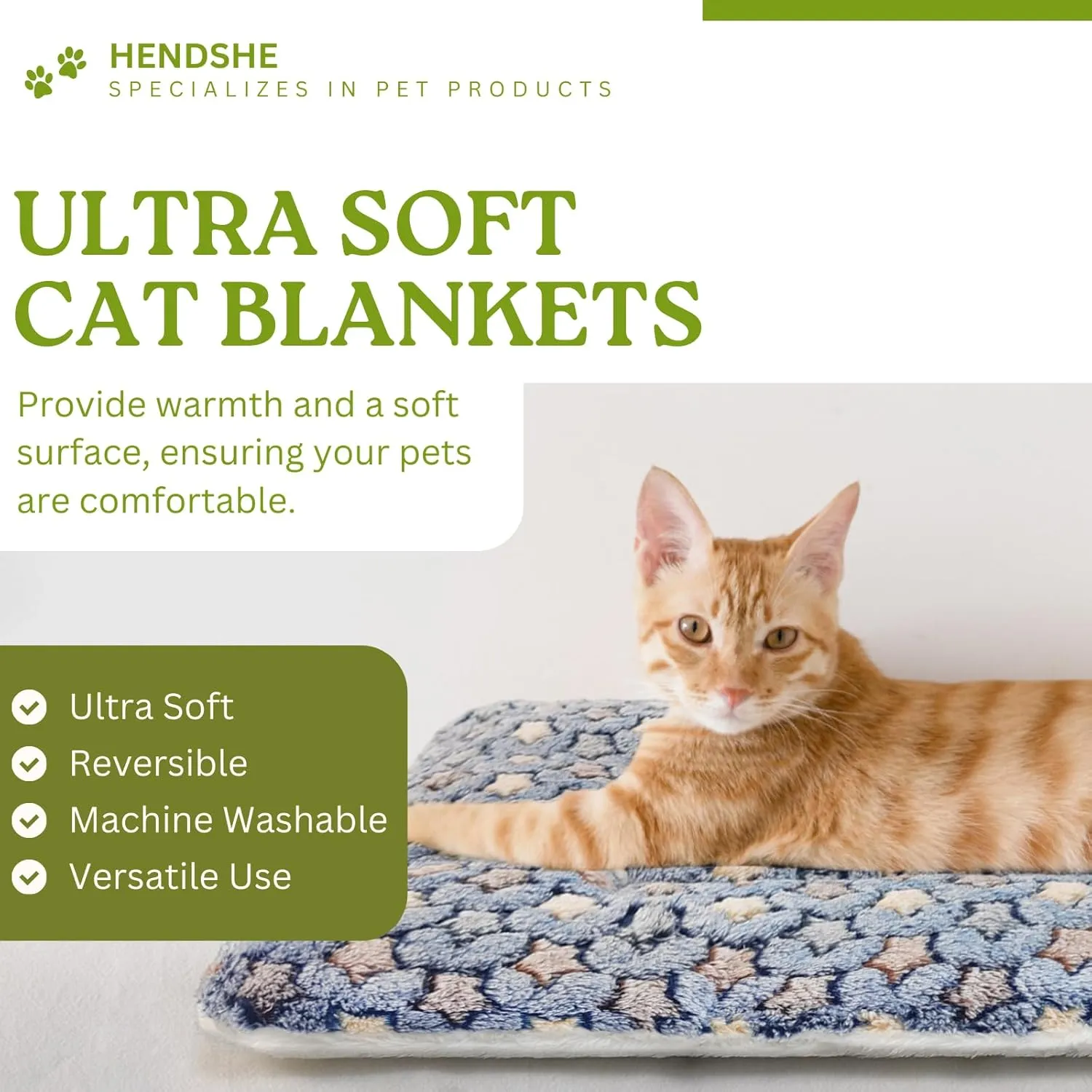 2 Pack Cat Blankets for Indoor Cats, Ultra Soft Reversible Mat, Fluffy Flannel Blanket for Small Dogs and Cats, Washable Pet Pad