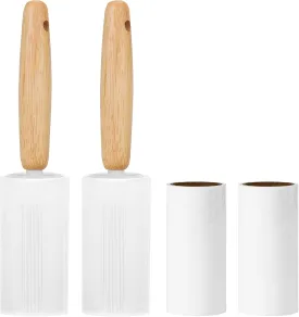2 Pack Lint Rollers for Pet Hair, 240 Sheets Pet Hair Remover for Clothes, Portable Lint Remover Brush with Wooden Handle