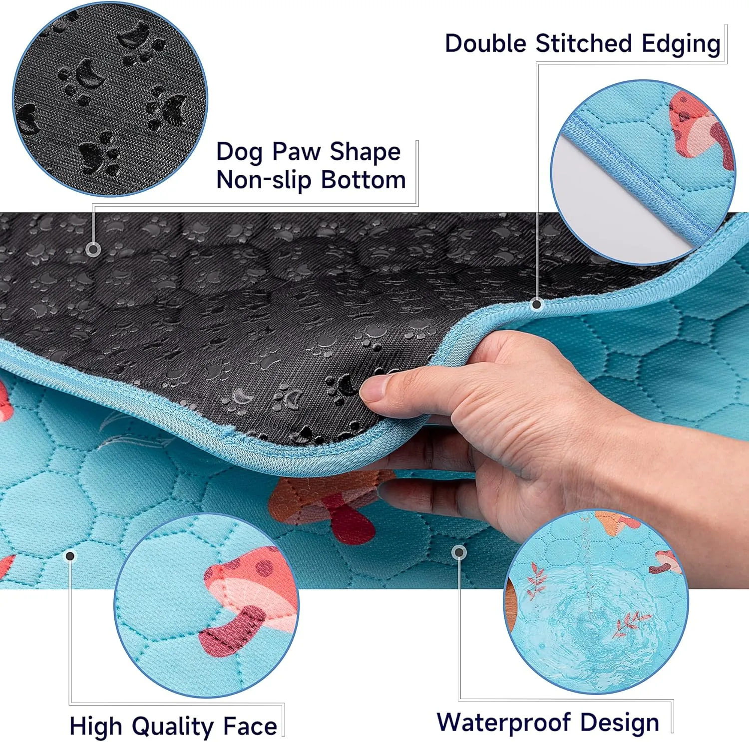 2 Pack Washable Pee Pads for Dogs, 34'' x 30'' Extra Large Super Absorbent Reusable Puppy Training Pads - 100% Waterproof, Non-Slip, Whelping Pads with Puppy Playpen, Incontinence, Potty