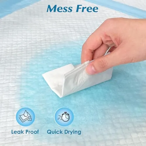 50 Count Super Absorbency Disposable Underpads, Leakproof Quick Drying Disposable Pads for Baby, Puppy and Adults, Disposable Changing Pads for Baby, Disposable Diaper Changing Pads, 17” x 13”