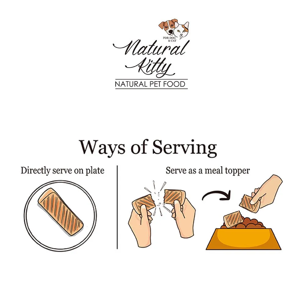 6 FOR $18: Natural Kitty Original Steamed Salmon Grain Free Cat & Dog Treat 25g