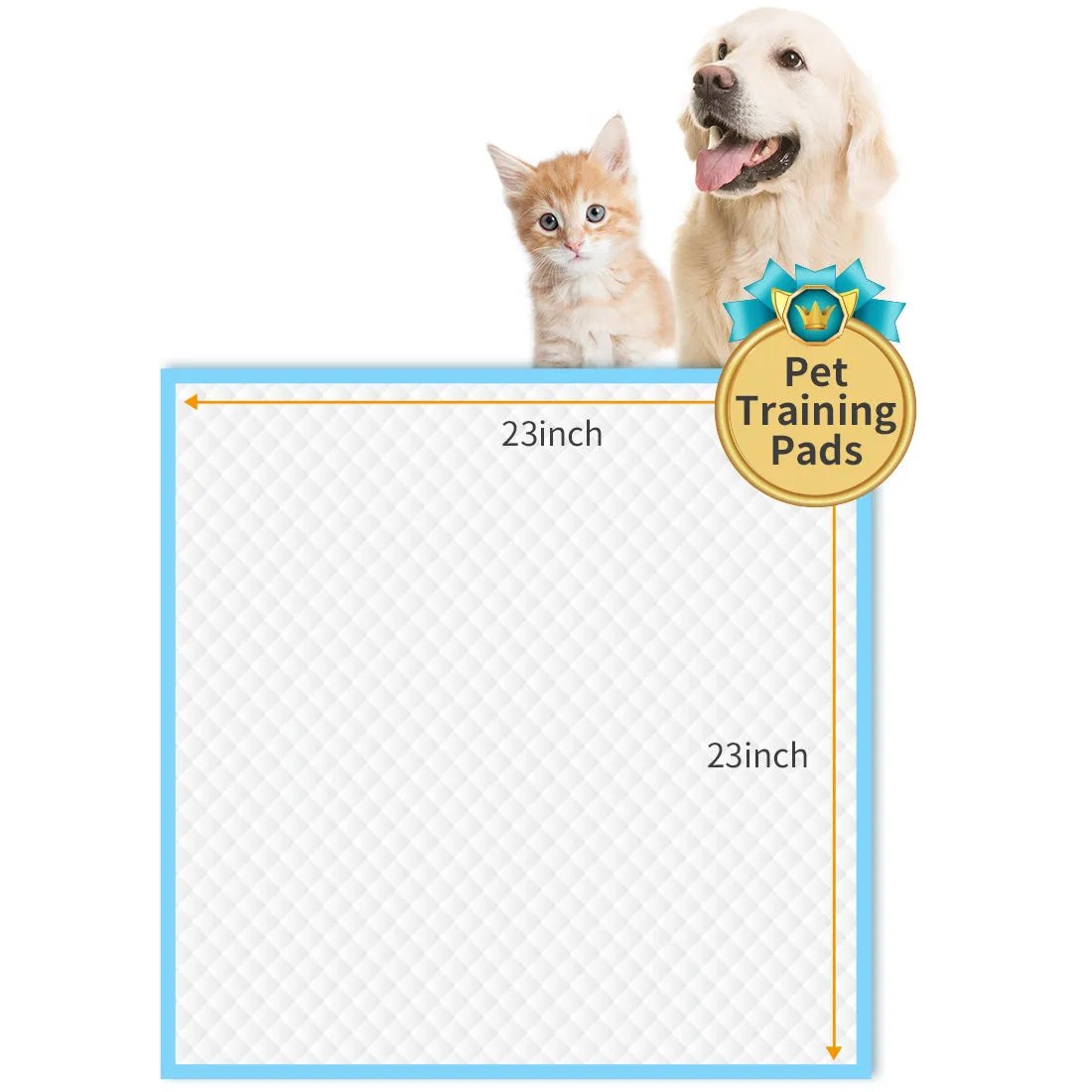 Aimondow Disposable Potty Puppy Pads for Dogs Cats Absorbent Pet Training Pads Quick Drying Dog Pee Pads, Leaking Proof, 23inch×23inch, 60 Count