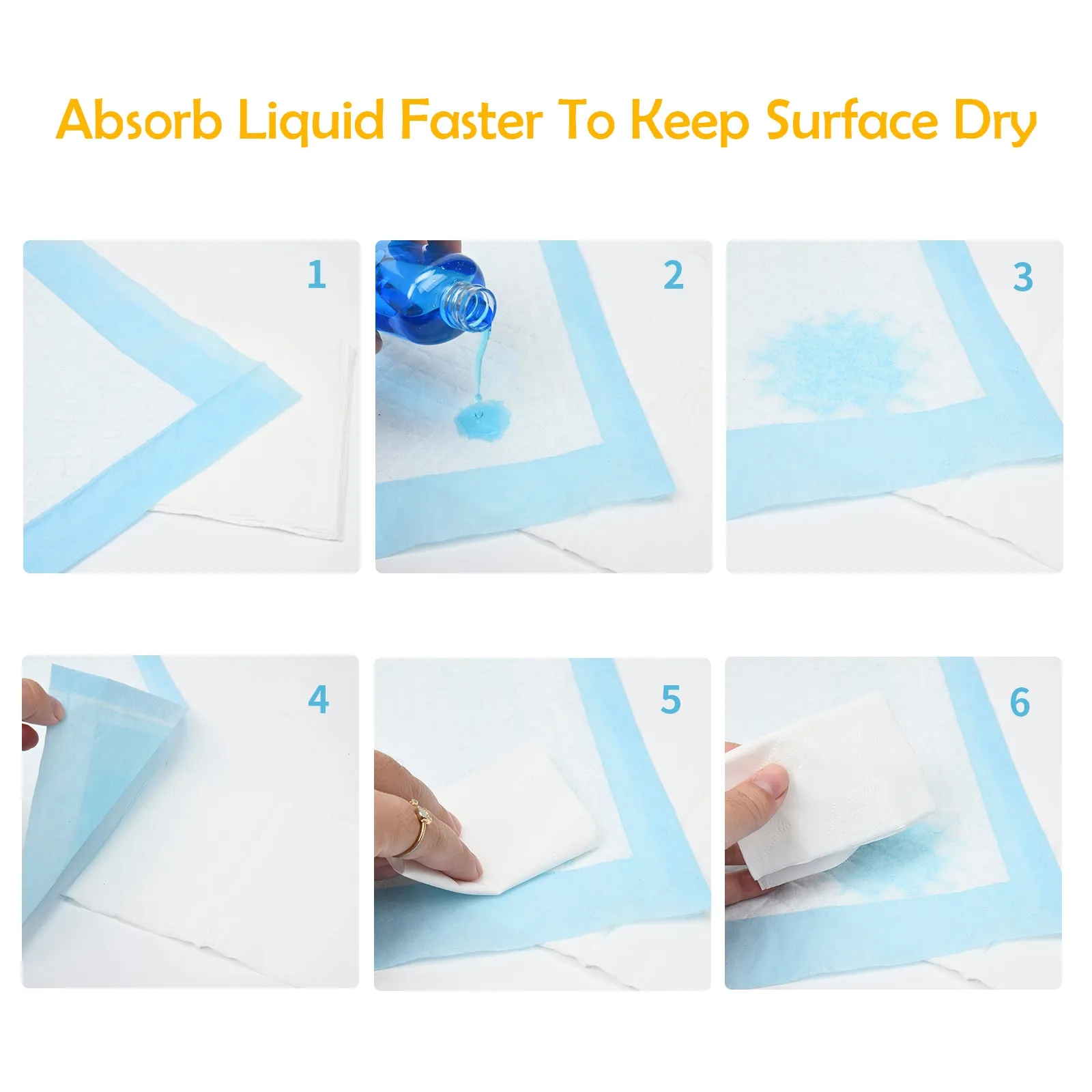 Aimondow Disposable Potty Puppy Pads for Dogs Cats Absorbent Pet Training Pads Quick Drying Dog Pee Pads, Leaking Proof, 23inch×23inch, 60 Count