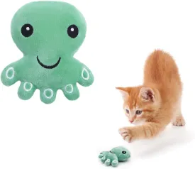 Andiker Cat Catnip Toys, Cat Interactive Toys for Indoor Cats, Soft Plush Cat Chew Toys with Crinkle Paper for Relieve Stress, Reduce Boredom, Teething (Green)