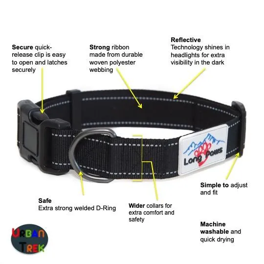 Black Reflective Dog Collar