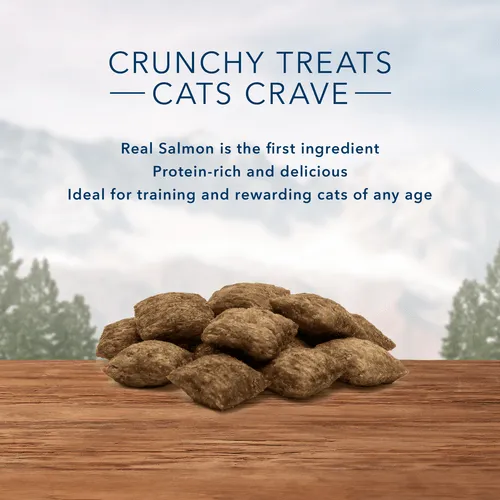 BLUE Wilderness Grain Free Crunchy Cat Treats; Tasty Salmon Flavor