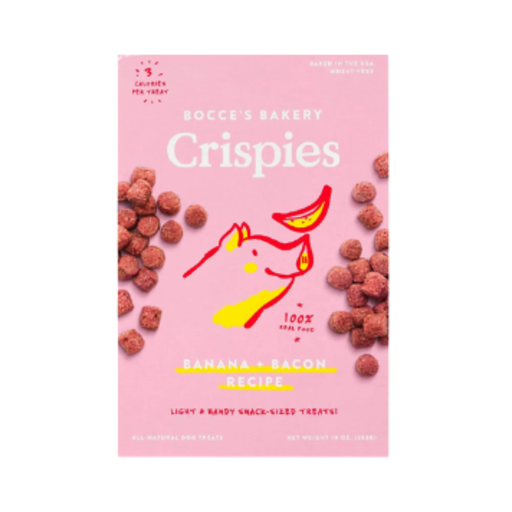 Bocce's Bakery Crispies Banana   Bacon Dog Treats 10 oz