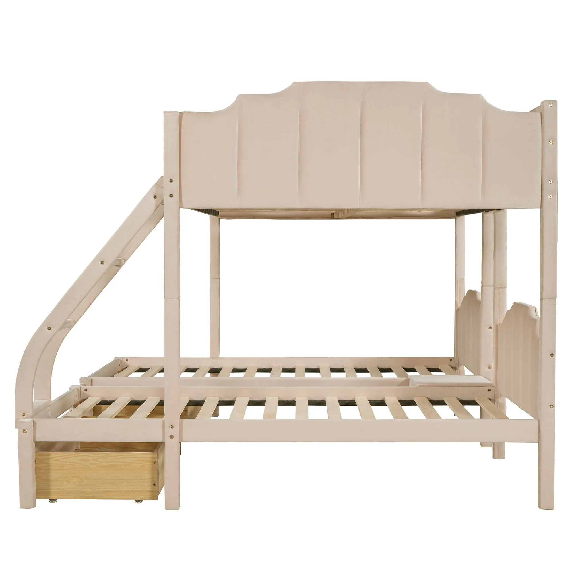 Bunk Bed, Triple Bed With Drawers And Guardrails by Couch.com