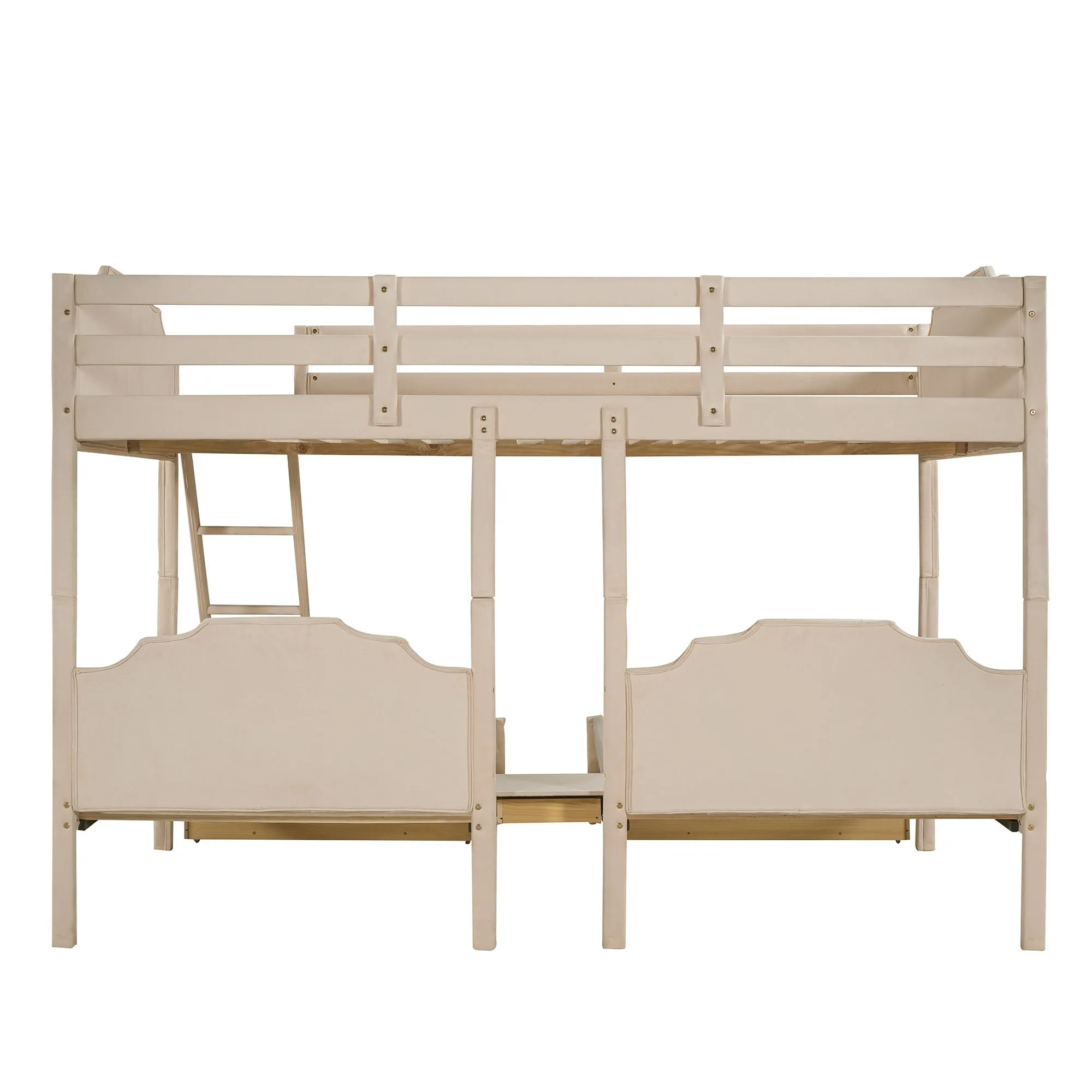 Bunk Bed, Triple Bed With Drawers And Guardrails by Couch.com
