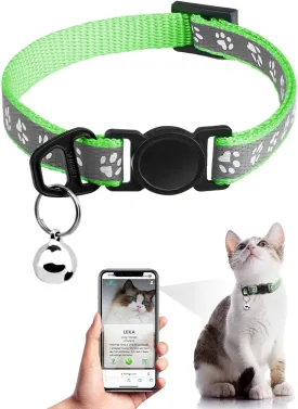 Cat Collar Breakaway with QR Code Name Tag, Reflective Kitten Collars with Bell, Cat ID Tag Personalized, Ultra-Durable, Adjustable, Quick Release, Fits Most Girl Boy Small Large Cats (8''-13.3'')