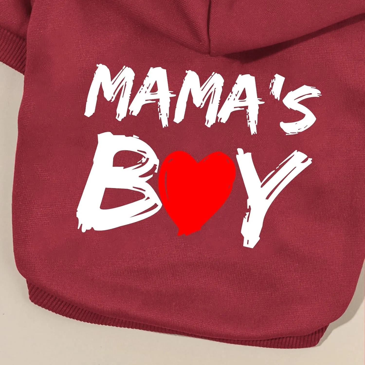 Cat Hoodies for Cats Pet Puppy Clothes Dog Hoodie Mama'Boy Printed Hooded Sweatshirt for Small Medium Size Dogs(Wine Red,M)