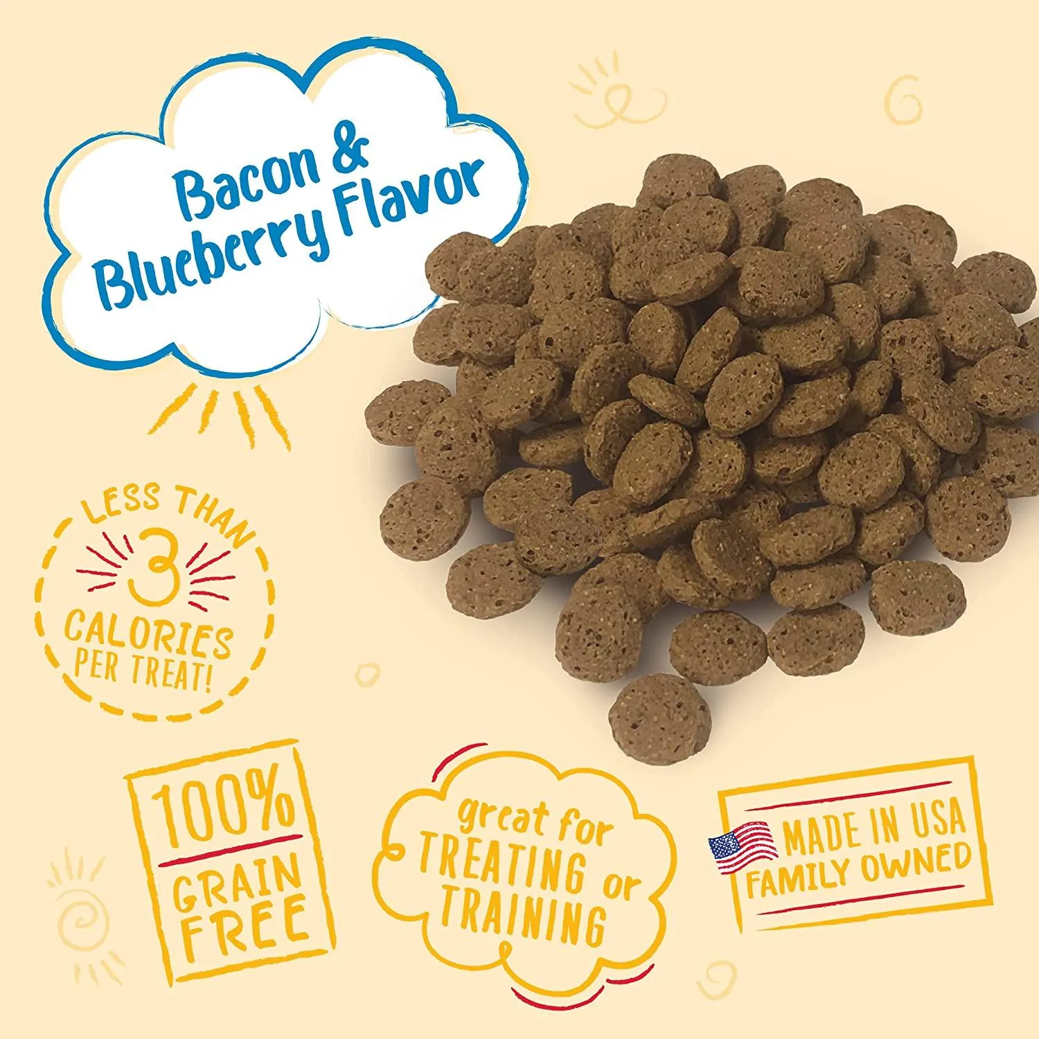 Charlee Bear Grain Free Crunch Bacon & Blueberry Flavour Dog Treats