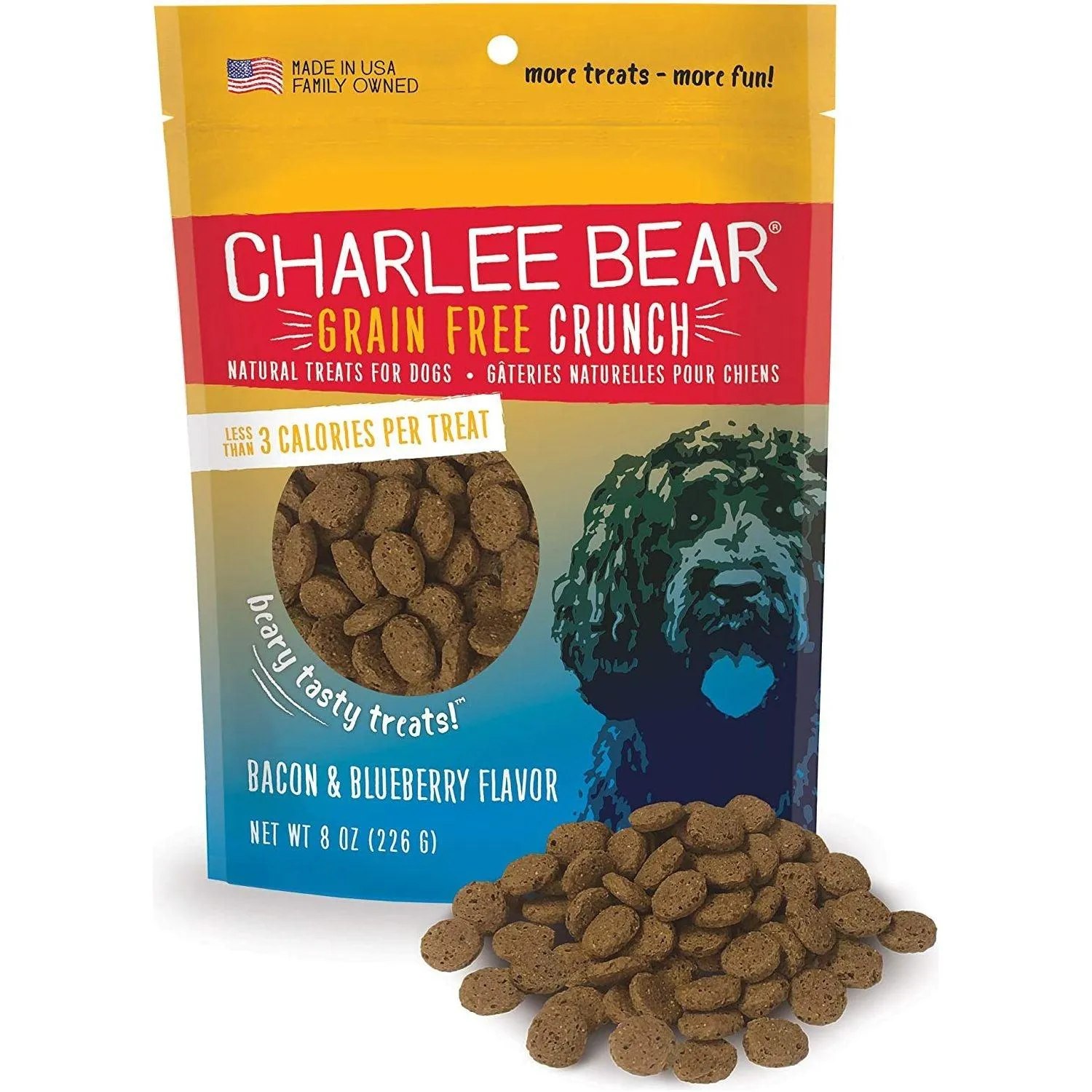 Charlee Bear Grain Free Crunch Bacon & Blueberry Flavour Dog Treats