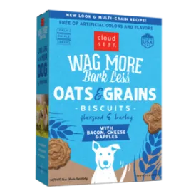 Cloud Star Wag More Bark Less Oats & Grains Biscuits with Bacon, Cheese & Apples Dog Treats