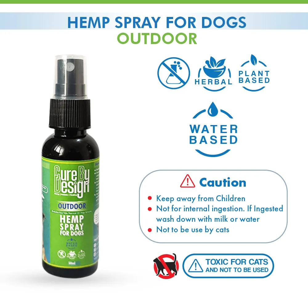 Cure By Design Outdoor Hemp Spray for Dogs (Buy 1 Get 1) (Limited Shelf Life)