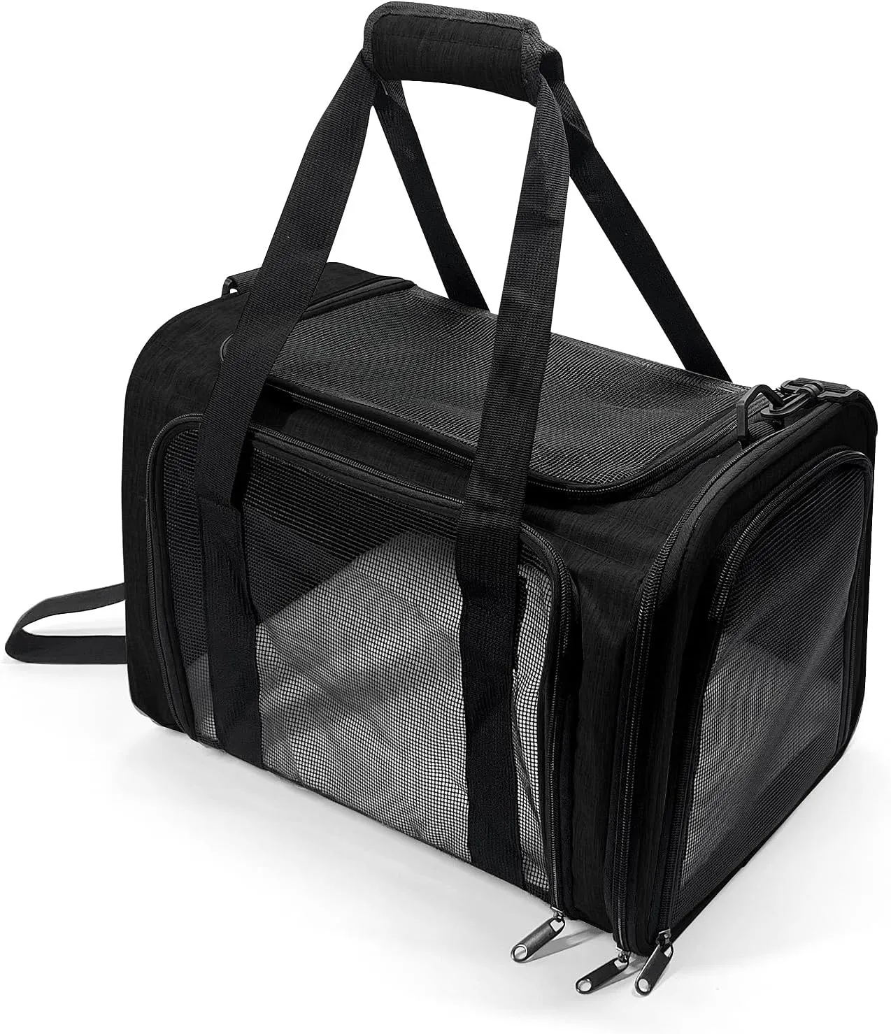 Dog Carrier for Pets, Up to 25 Lbs, Collapsible Travel Carriers for Puppy with Shoulder Strap and Removable Ma, 20x13x13 Inchest, Black