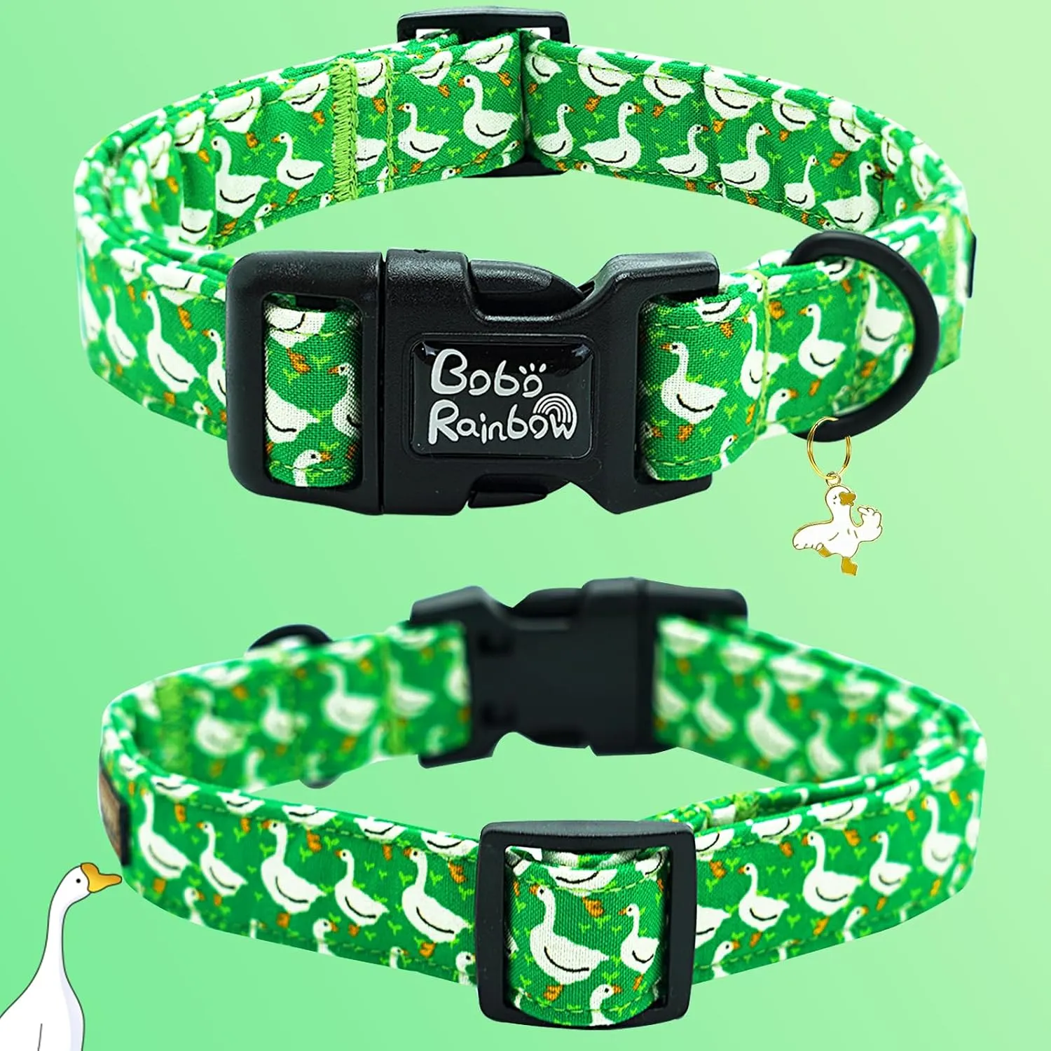 Dog Collar-Goose Adjustable Pet Collar Comfortable Spring Summer Puppy Collar Cute Cotton Collars Durable Necklace Gift for Medium Dogs