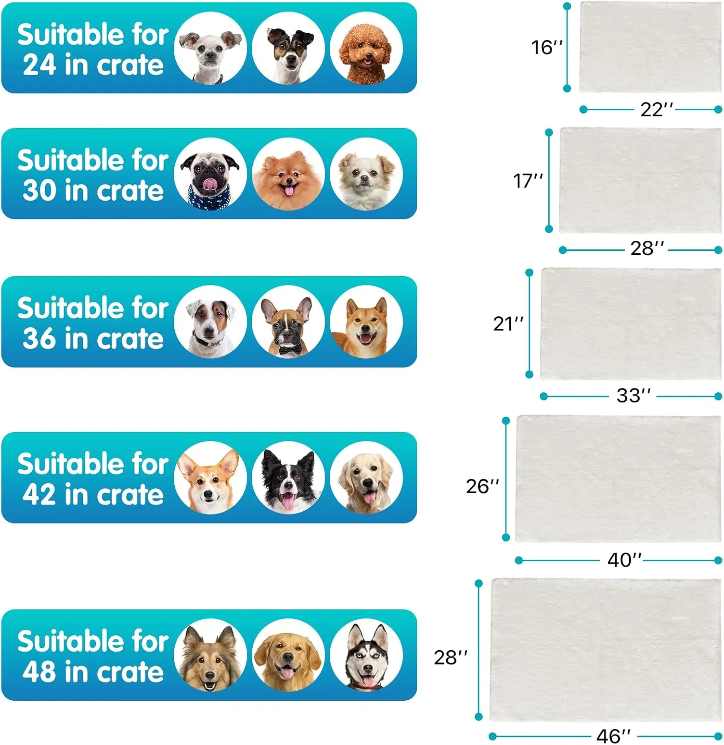 Dog Crate Pads for Small Medium Dogs, Washable Ultra Soft Pet Kennel Pad 22"X16" Anti-Slip Puppy Crate Mattress Mat Cage Cushion Liner, Beige