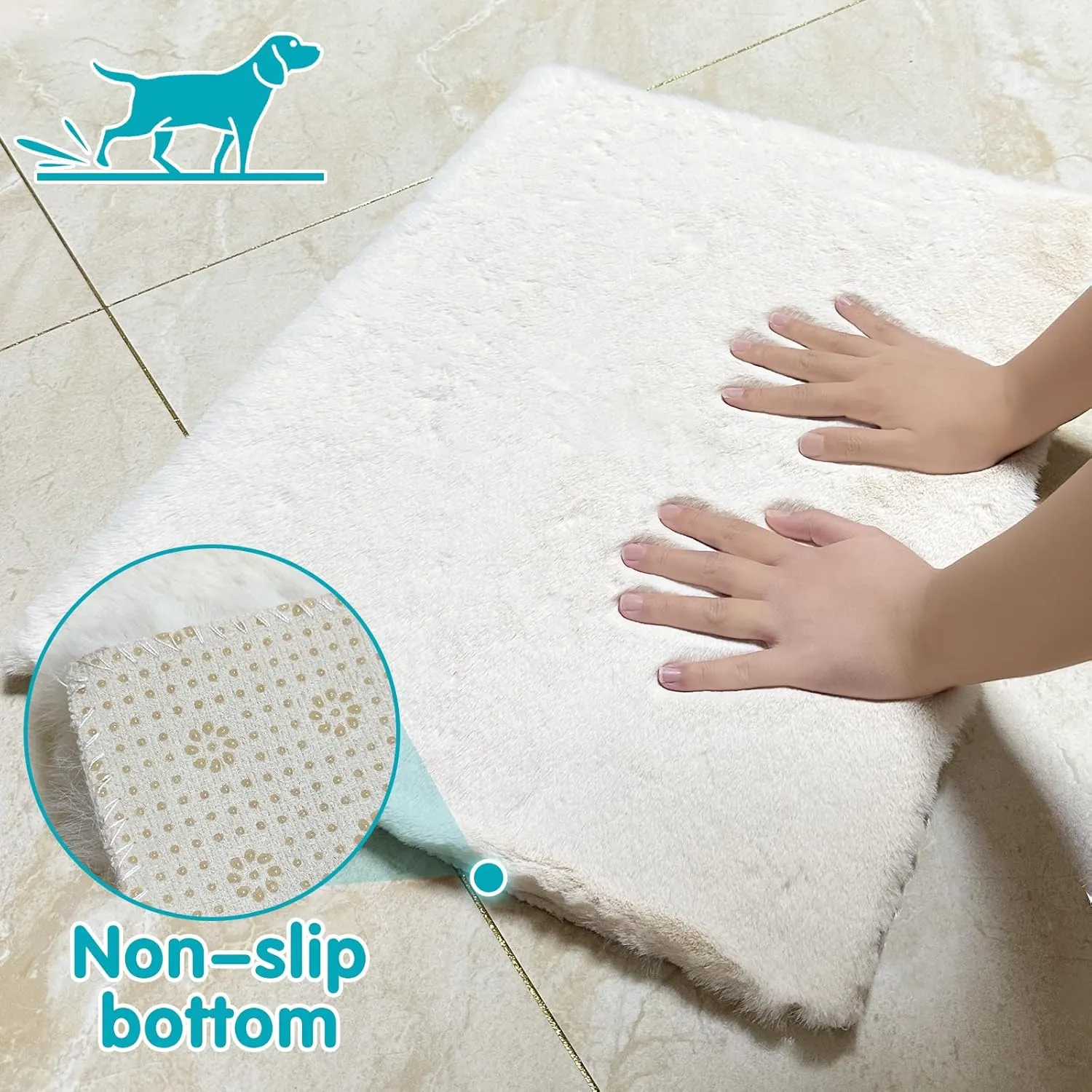 Dog Crate Pads for Small Medium Dogs, Washable Ultra Soft Pet Kennel Pad 22"X16" Anti-Slip Puppy Crate Mattress Mat Cage Cushion Liner, Beige