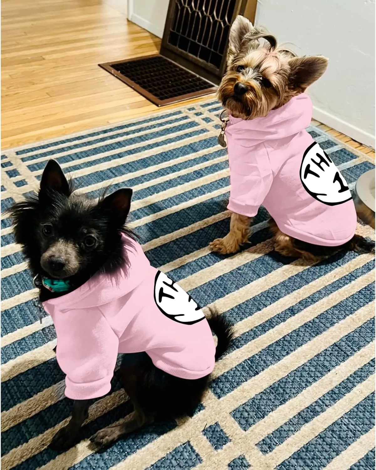Dog Hoodie Pet Clothes for Small Dogs Thing 1 Printed Hoodies Medium Puppy Hooded Sweatshirt Pullover Outfit(Pink,M)
