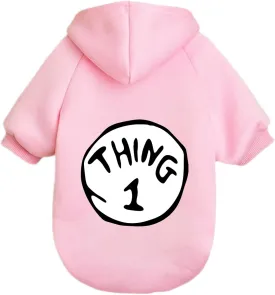 Dog Hoodie Pet Clothes for Small Dogs Thing 1 Printed Hoodies Medium Puppy Hooded Sweatshirt Pullover Outfit(Pink,M)