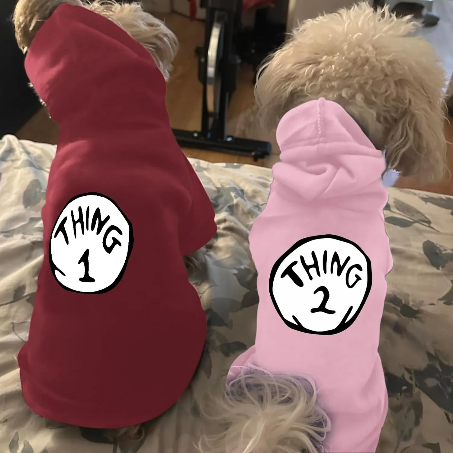 Dog Hoodie Pet Clothes for Small Dogs Thing 1 Printed Hoodies Medium Puppy Hooded Sweatshirt Pullover Outfit(Pink,M)