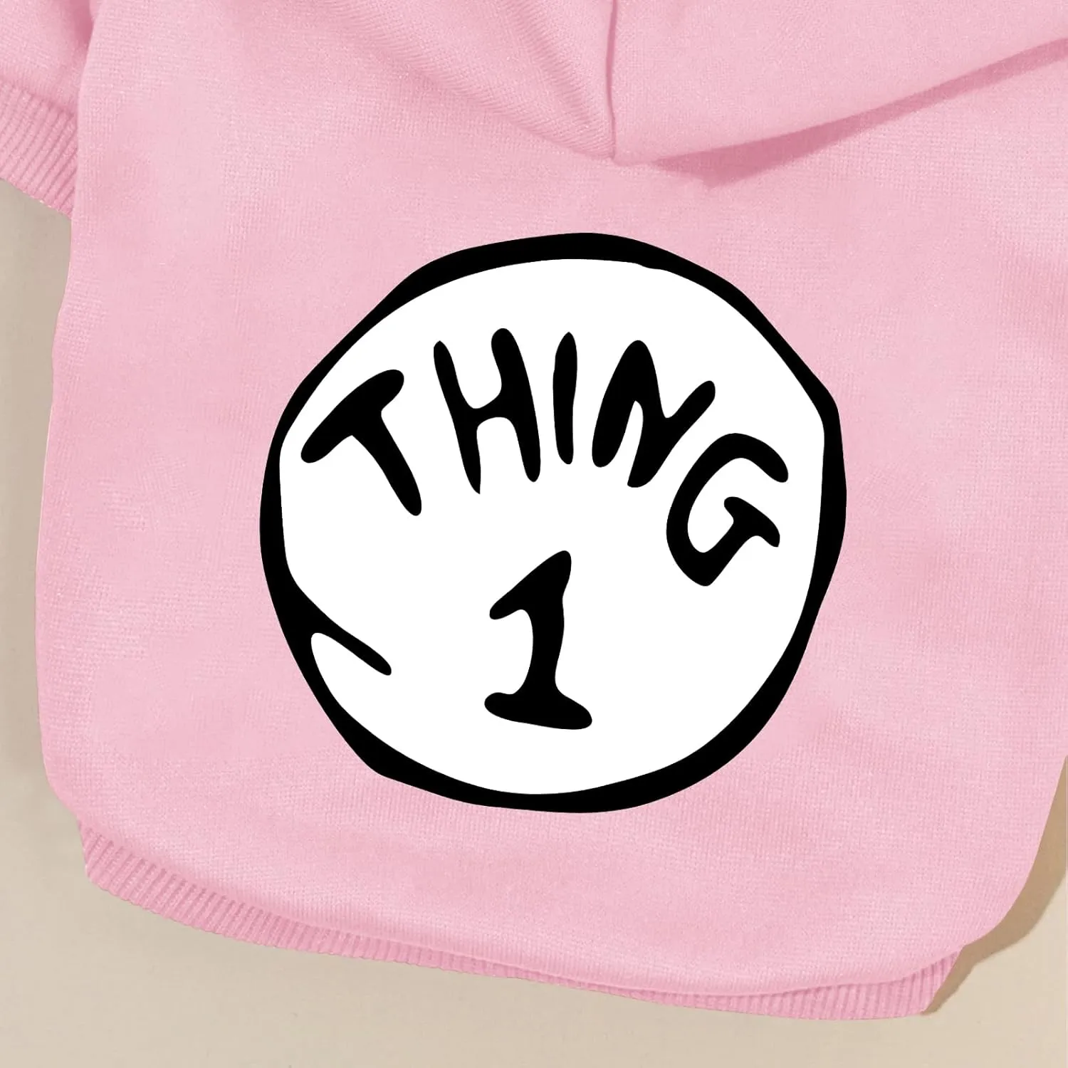 Dog Hoodie Pet Clothes for Small Dogs Thing 1 Printed Hoodies Medium Puppy Hooded Sweatshirt Pullover Outfit(Pink,M)