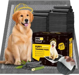 Dog Pee Pads for Dogs XXL 30"x36" Charcoal Puppy Pads 50 Counts Extra Large Disposable Activated Carbon Super Absorbent Full Edge-Wrapping Odor-Control Training Pads with Adhesive Tabs