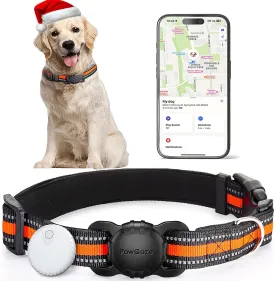 Dog Tracker Collar, No Monthly Fee Cat Tracker Collar(Only iOS), Compatible with Apple FindMy App, Reflective FinderTag Smart Collars, Anti-Lost, Key Finder for Pets/ItemsNOT GPS (S)