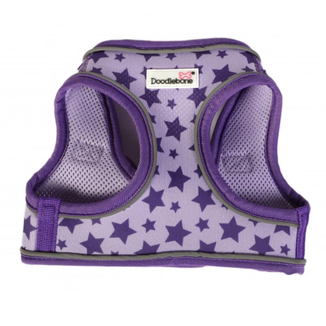 Doodlebone Snappy Step-In Dog Harness - Violet Stars