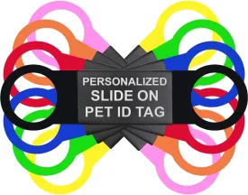 Dr. Fremont's Slide On Silent No Noise Stainless Steel and Silicone Personalized Customizable Dog and Cat Tags for Pets Collars
