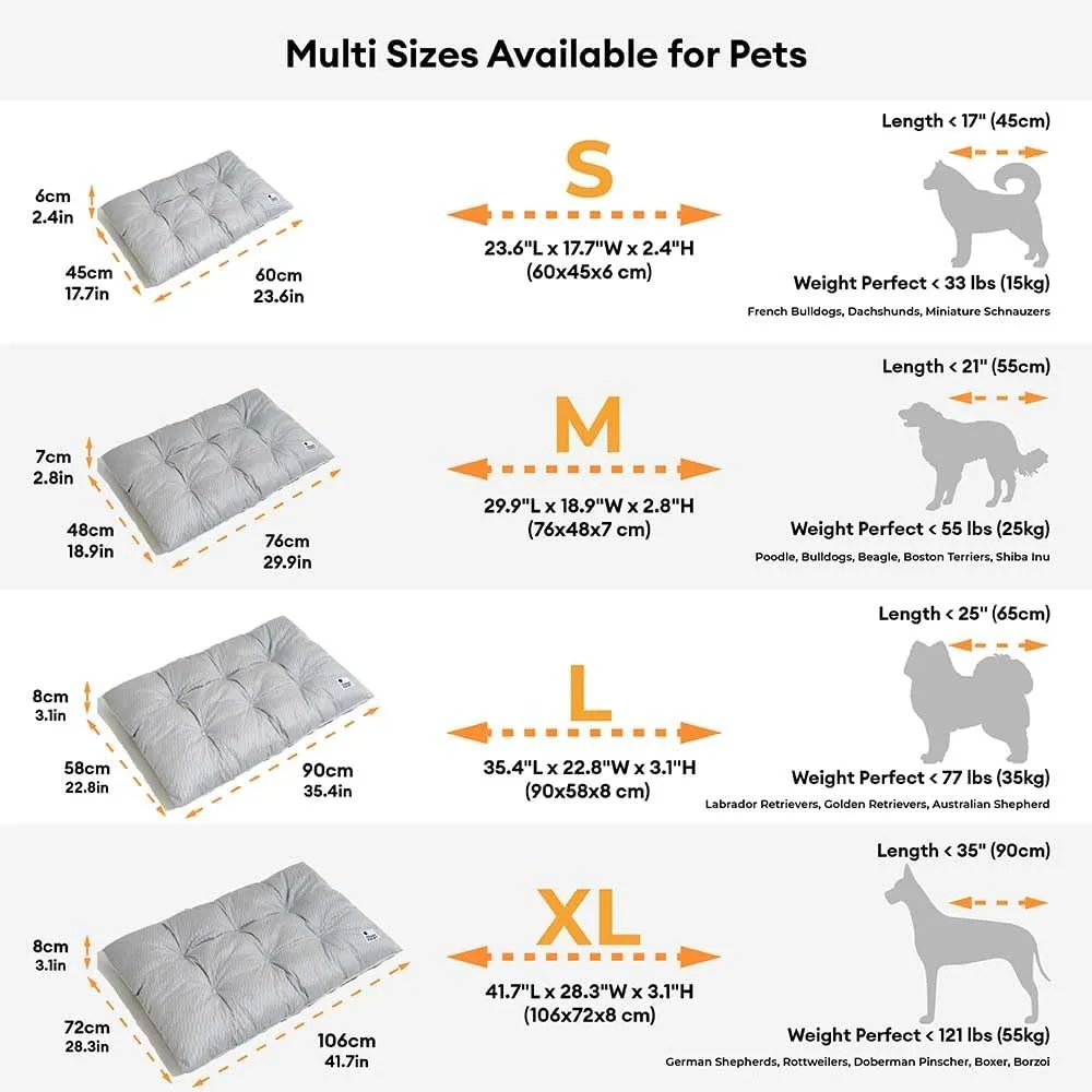 FUNNY FUZZY Cat and Dog Bed, Washable Cat &Dog Crate Bed, Dual-Sided Reversible Floor Plush Calming Cat Dog Mat, Lightweight Travel Pet Beds for Puppy Cats &Dog,35.4"  22.8", Silver Grey