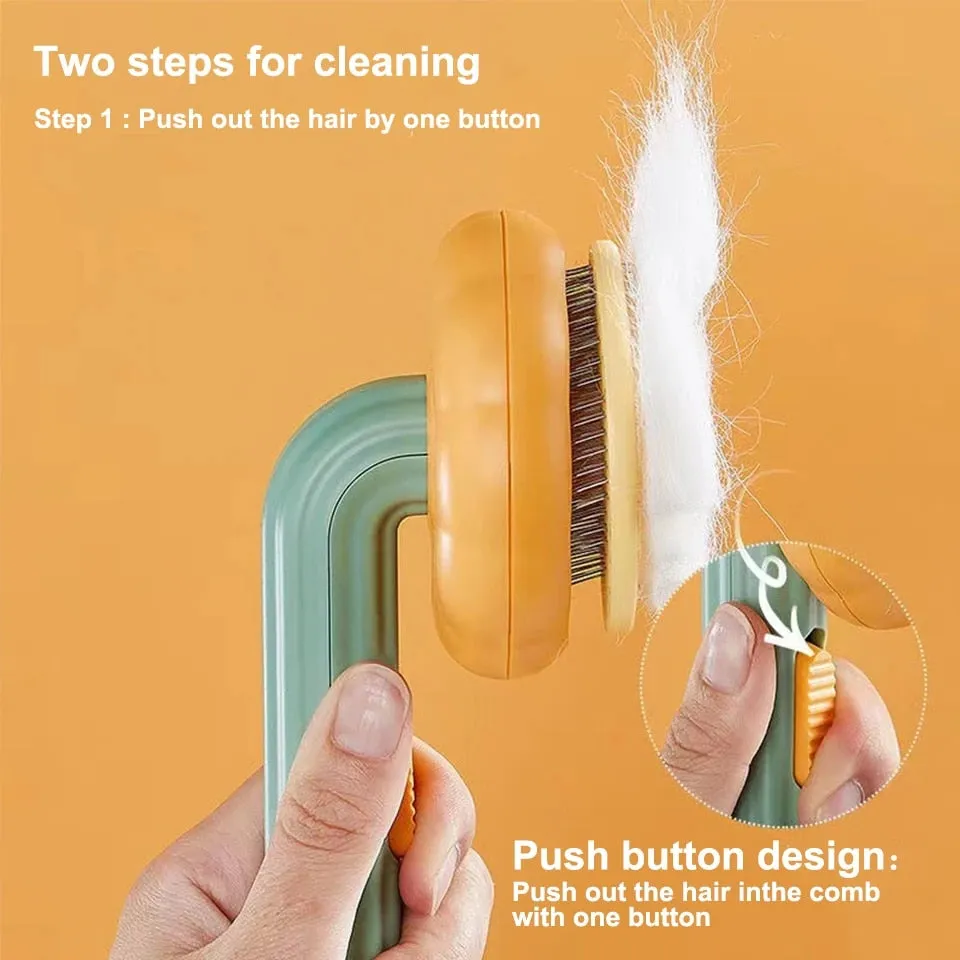 Gentle Self-Cleaning Cat Dog Pumpkin Brush - The Ultimate Grooming Tool