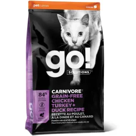 Go! Solutions Carnivore Grain Free Chicken Turkey   Duck Recipe Dry Cat Food 3lb