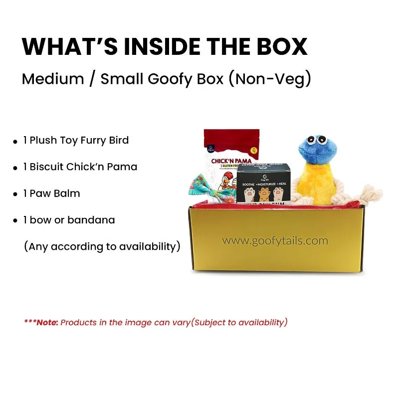 Goofy Tails Gold Goofy Box for Small and Medium Dogs | Personalized Curated Gift Box for Dogs