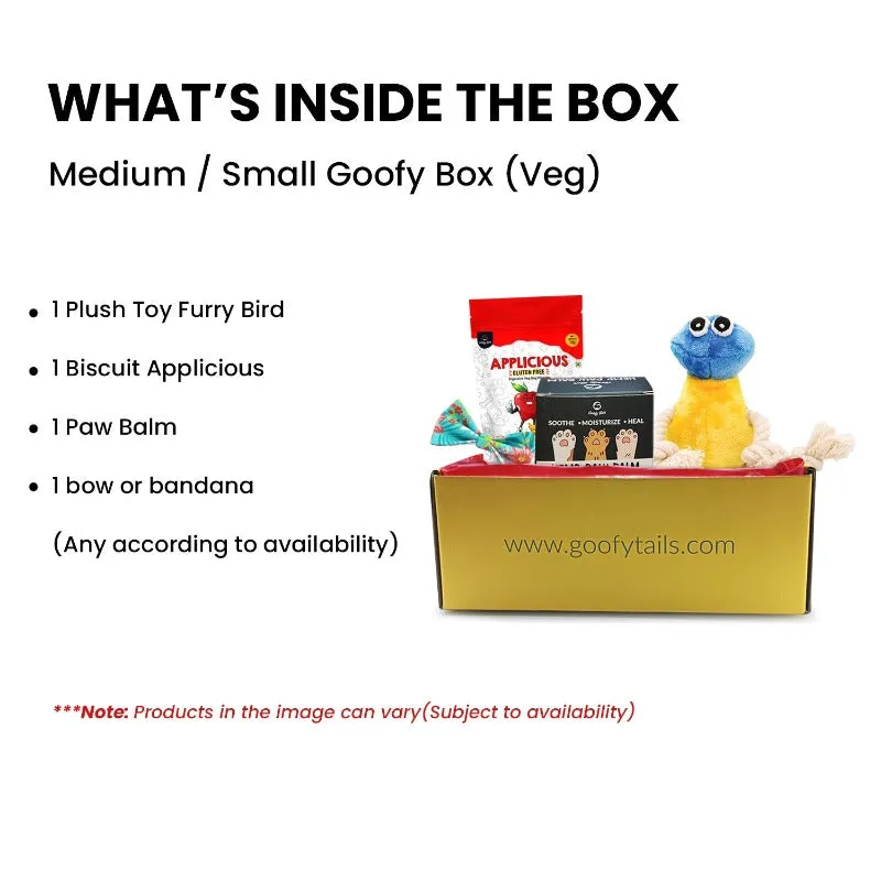 Goofy Tails Gold Goofy Box for Small and Medium Dogs | Personalized Curated Gift Box for Dogs