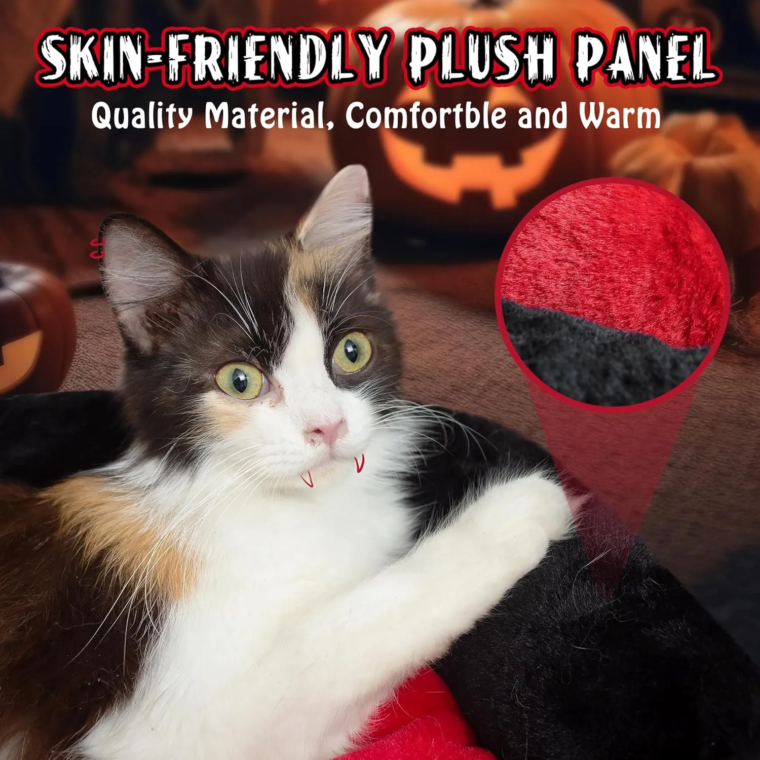 Gothic Cat Beds Fits up to 25 lbs, Washable Coffin Cat Bed, Goth Pet Bed, Halloween House 24 * 16.9 Inch, Red & Black Small