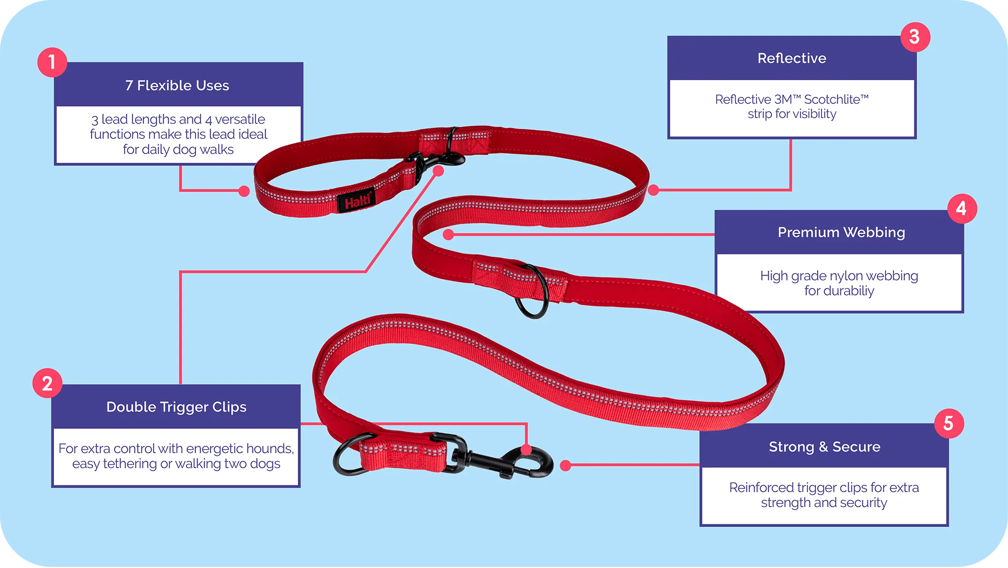 Halti Double Ended Dog Lead (2 colours)