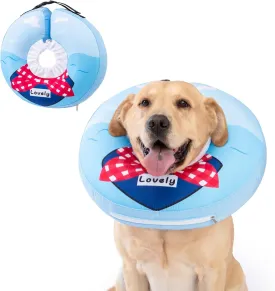 Inflatable Dog Cone Collar,Waterproof Soft Dog Donut Cone for Large Medium Small Dogs Cats, Recovery Dog E-Collar Alternatives After Surgery (Tie Red, Small)