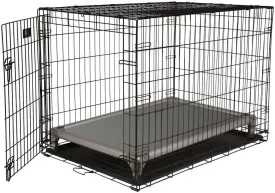 Kuranda Chewproof Crate Bed - Silver Aluminum - 35" x 23" - Vinyl - Smoke