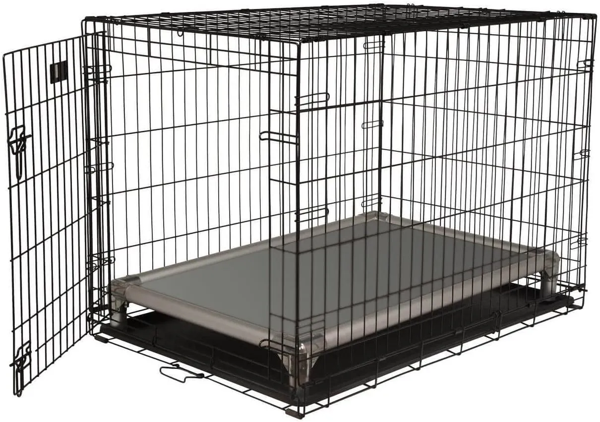 Kuranda Chewproof Crate Bed - Silver Aluminum - 35" x 23" - Vinyl - Smoke