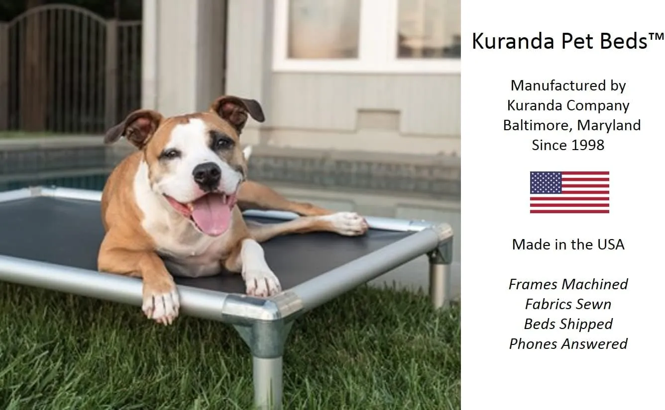 Kuranda Chewproof Crate Bed - Silver Aluminum - 35" x 23" - Vinyl - Smoke