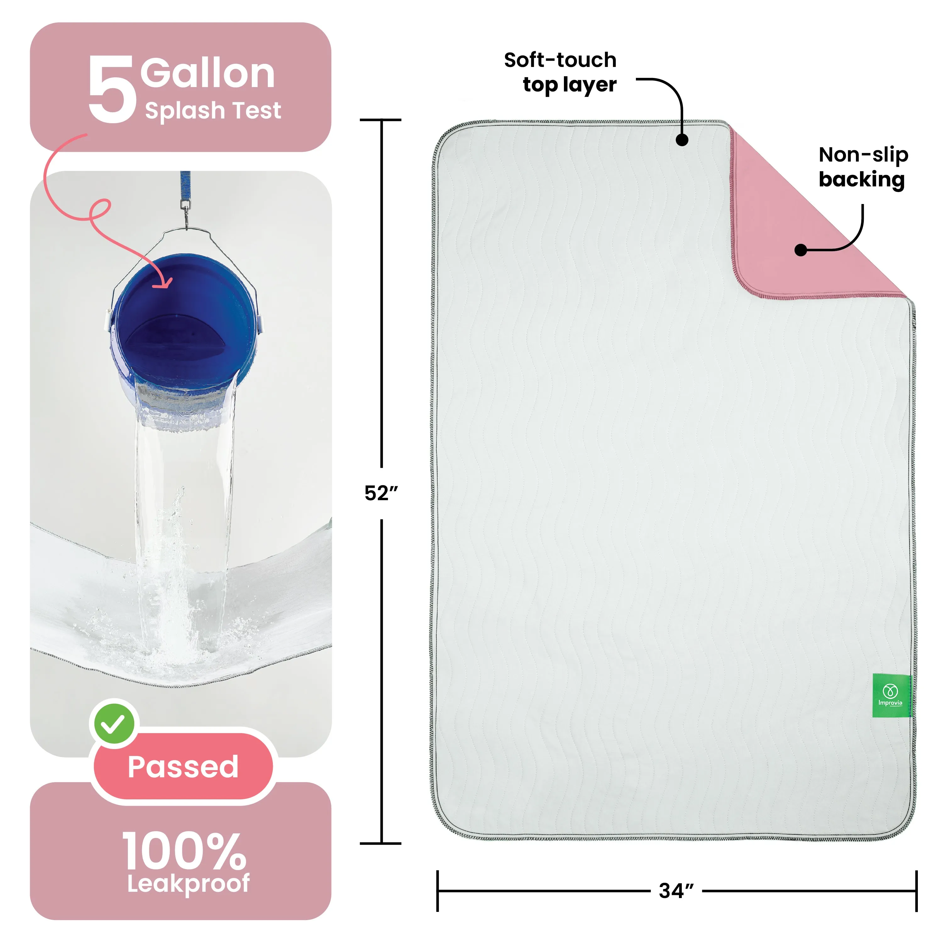 Large - 34"x52" Washable Underpads