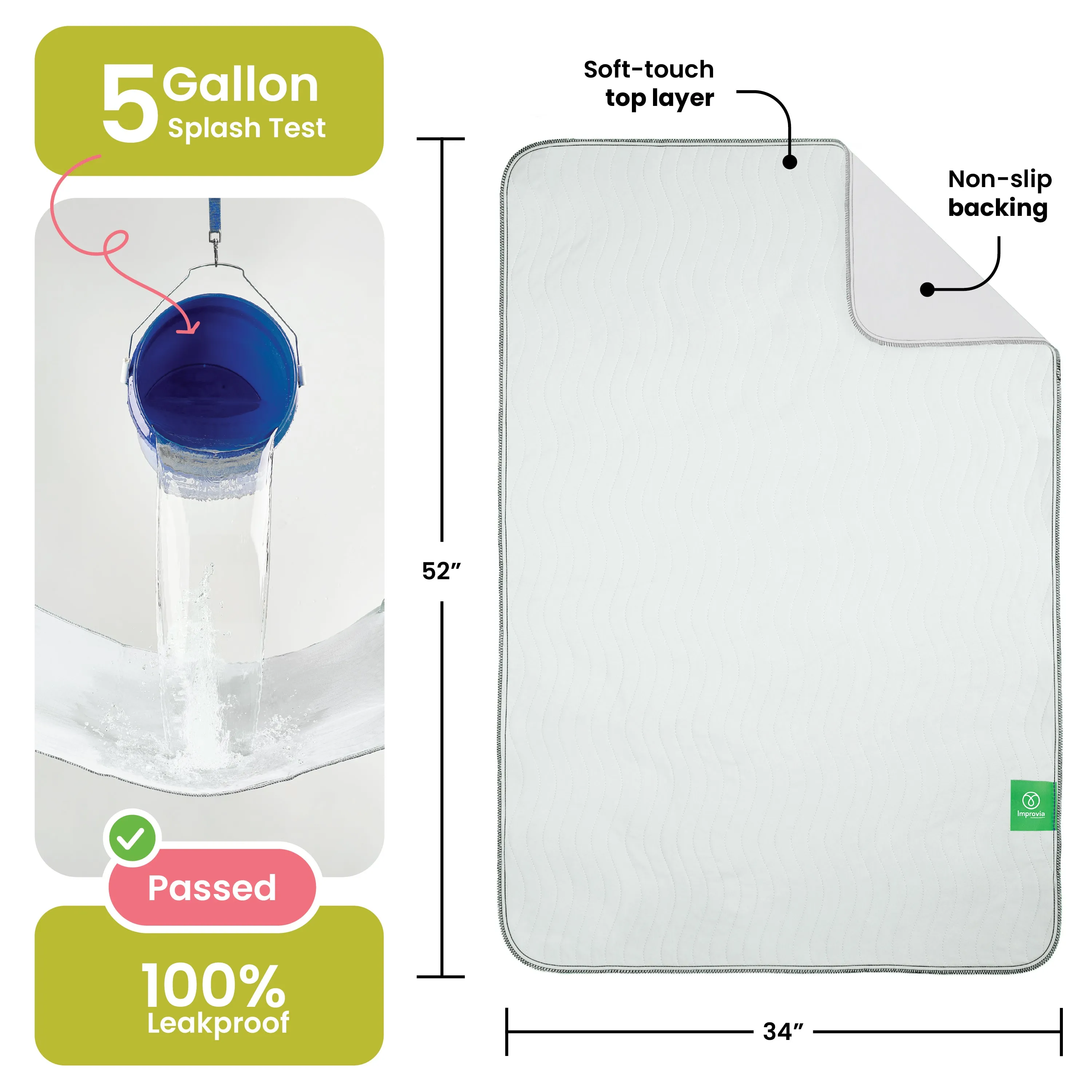 Large - 34"x52" Washable Underpads
