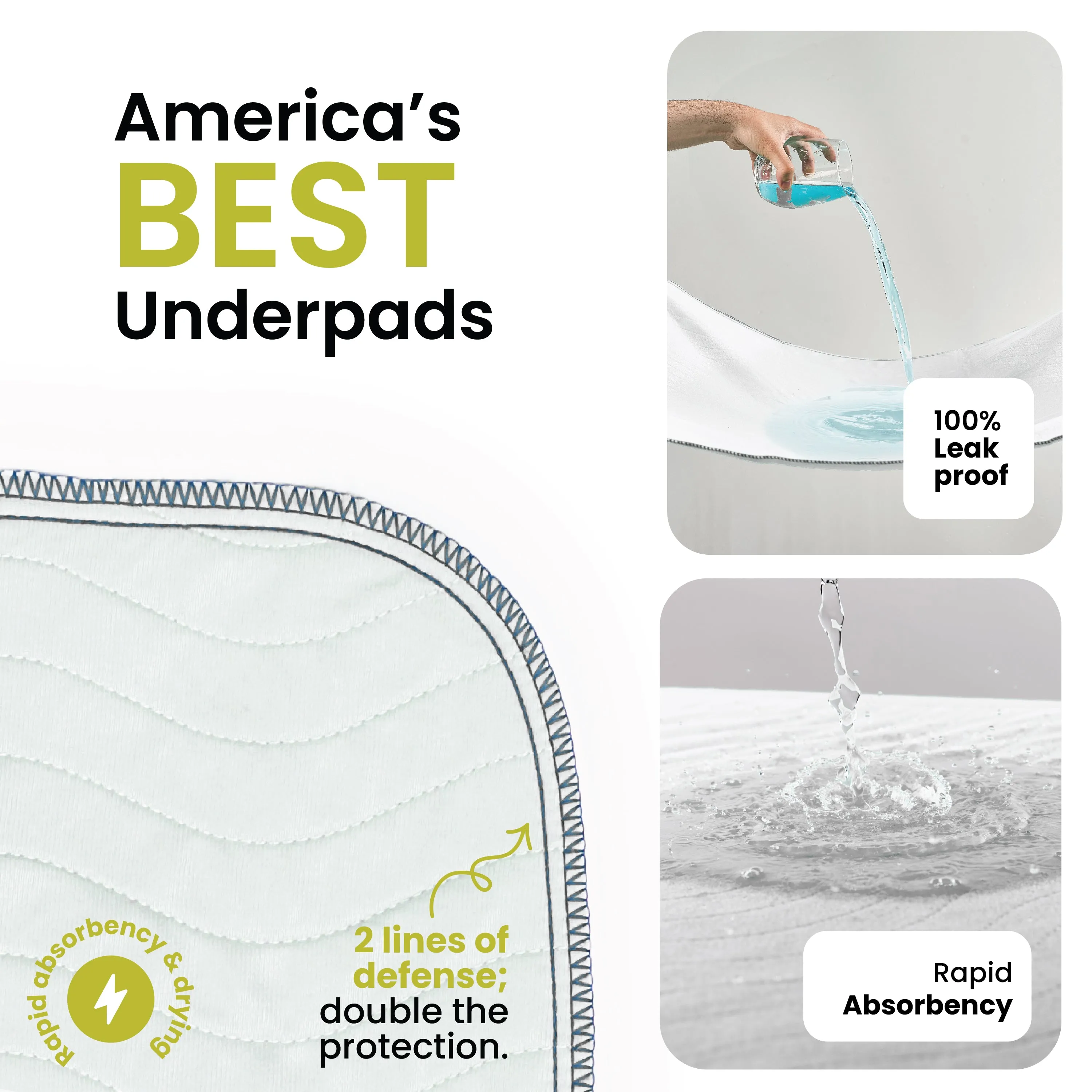 Large - 34"x52" Washable Underpads