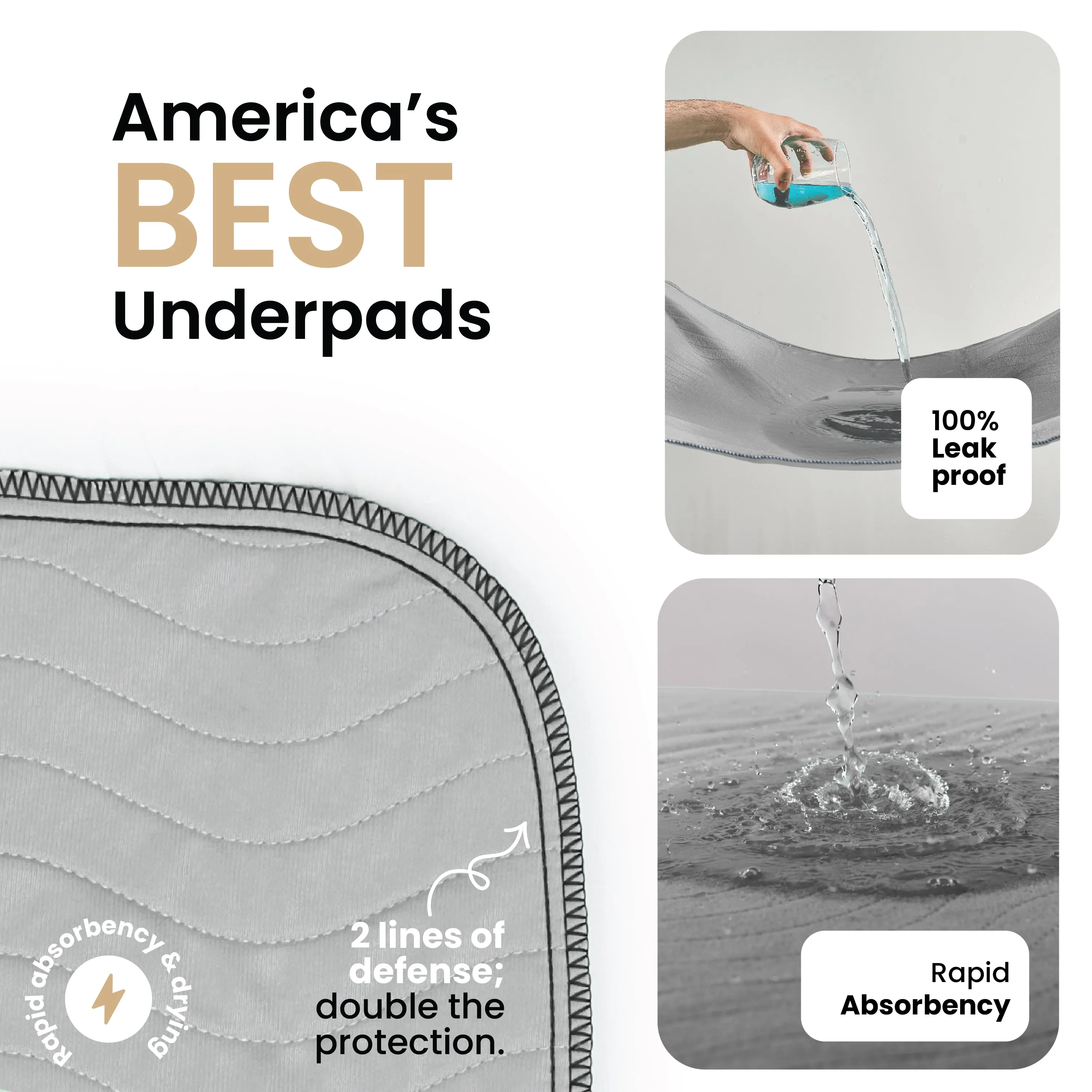 Large - 34"x52" Washable Underpads