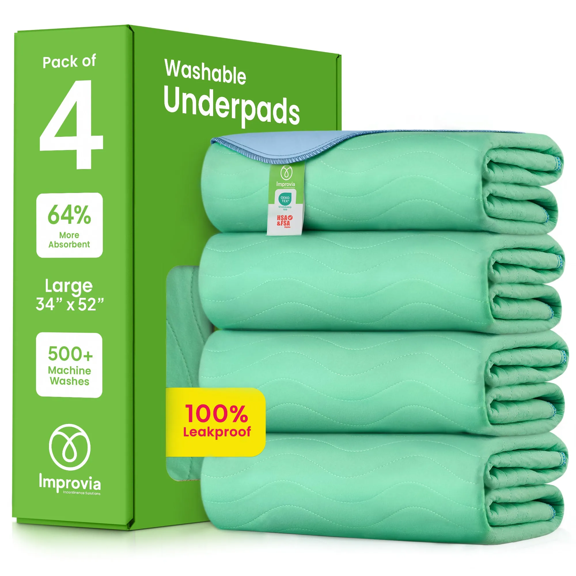 Large - 34"x52" Washable Underpads